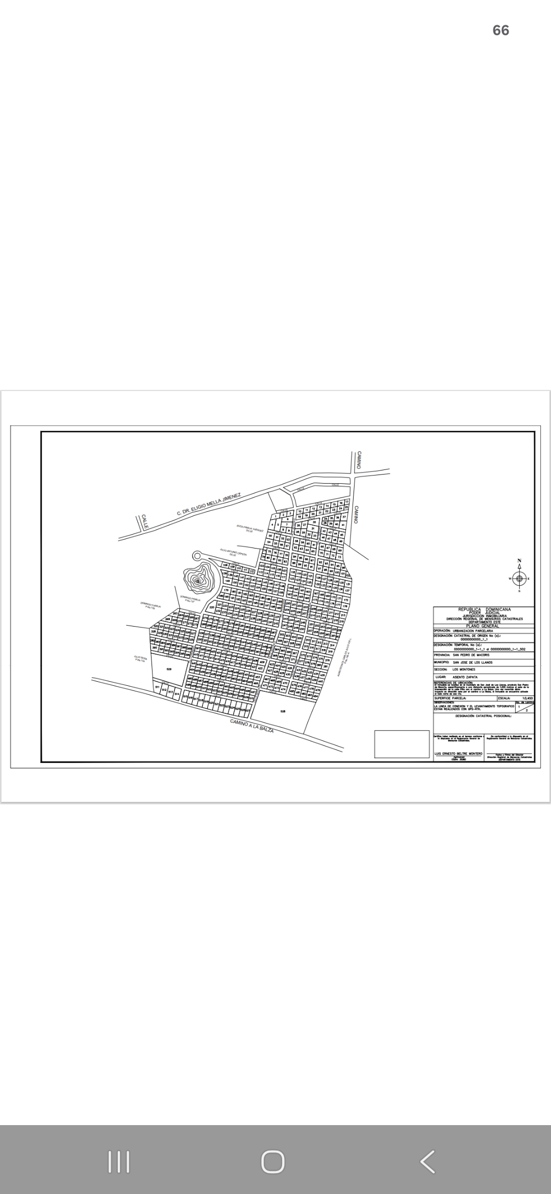 Plano oficial de lotificación